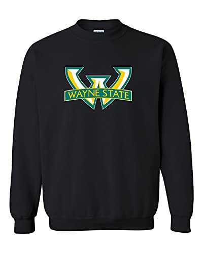 CreateMyTee | Wayne State University W Logo Crewneck Sweatshirt