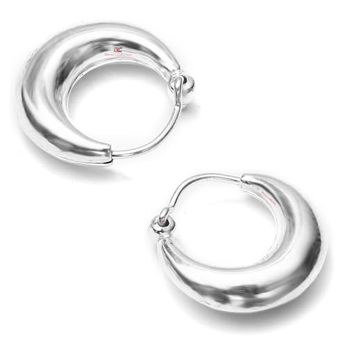 Image of DHRUVS COLLECTION 925 Pure Sterling Silver Stylish Salman Khan Look Kaju Bali | Hoop Earrings for Boys & Men - 3 Grams