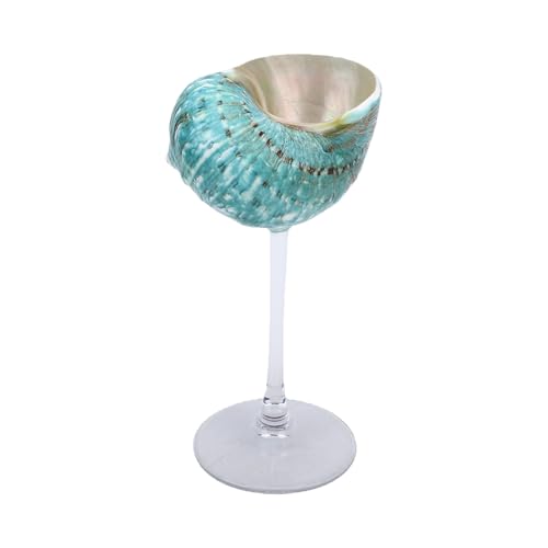 Copas de vino de concha marina Srliya en verde y transparente 2
