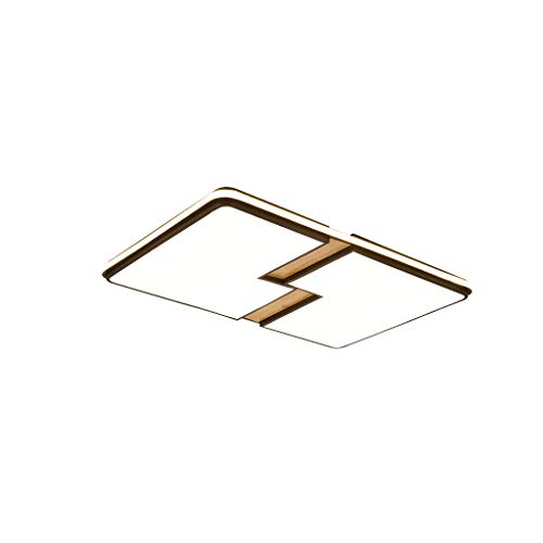 Preisvergleich Produktbild JYDQM Acryl Holzmaserung Klassische Atmospheric Wohnzimmer Deckenlampe, Eisen Aluminium Lampenkörper, helle Rechteckige Beleuchtung