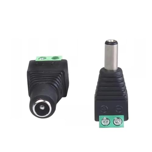Pack conector DC 5.5x2.1mm tipo barrel con terminal de tornillo para tiras LED de 12V 5