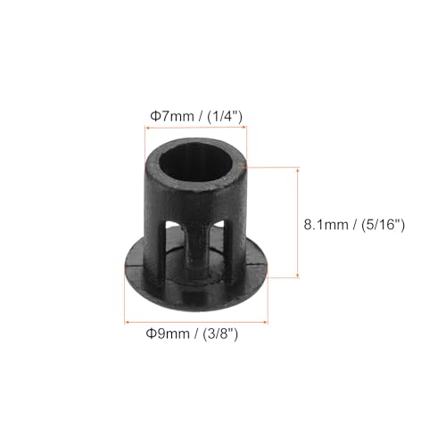 Image of MECCANIXITY 64PCS 7mm Black Nylon Plastic Hole Plugs, Flush Type Panel Hole Plugs Insert End Caps