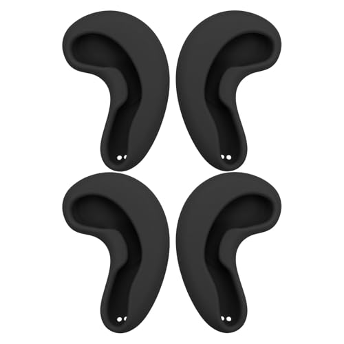 OUNONA Auditivos de Silicona Negros para Teñir el Cabello 2 Pares Reutilizables Resistentes al Calor Protección para Orejas Salones de Peluquería y Secado Profesional