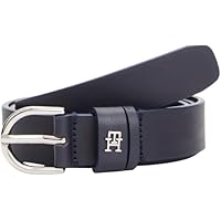 Tommy Hilfiger Ceinture Femme Essential Effortless 2,5 cm Cuir, Bleu (Space Blue), 80 cm