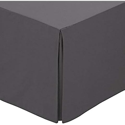 Helena Springfield Plain Dye Percale 50/50 Valance Sheet, King, Charcoal Cover