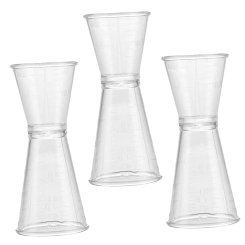 Hemobllo 3pcs Transparent Plastic Double Sided Jigger Cocktail Measuring Tool for Bartenders Lightweight and Easy to Use Design for Home Bars and Professional Use