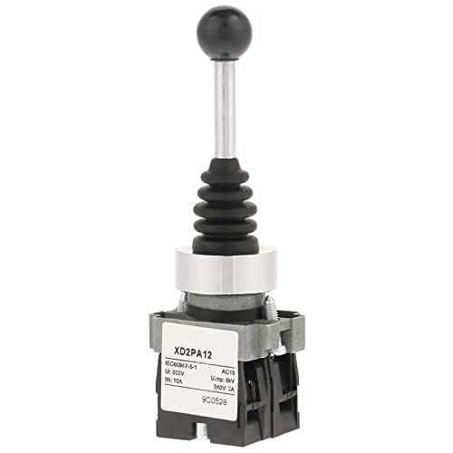 YDuupxe Interruptor de Palanca de Mando 2NO de 2 Posiciones, Autobloqueo Bidireccional, Impermeable, a Prueba de Polvo, a Prueba de Aceite, con Funda de Goma para Control Industrial,