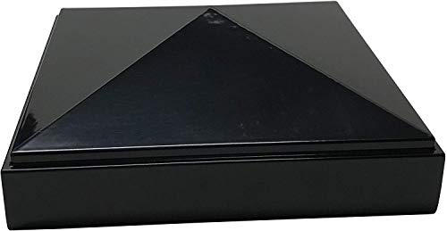 4" x 4" Aluminium Pyramid Post Cap for Metal Posts - Pressure Fit - Black (12 Pack) - Thumbnail 3