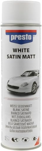 presto UNIVERSALLACK weiß seidenmatt 500 ml, Sprühlack, schnelltrocknend, hohe Deckkraft, vielseitig, Innen- & Außenbereich, widerstandsfähig, Auto-Reparaturlack