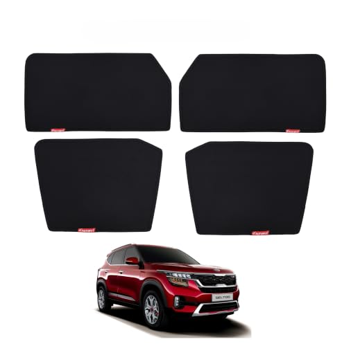 Image of Car Window Sun Shade for Kia Seltos 2026, Set of 4, Black Mesh Fabric
