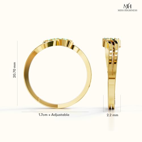 Image of Miss Highness 925 Pure Silver Ring for Women and Girls | Minimal Adjustable Design | Stylish Silver Jewellery | With Authenticity Certificate | Gift for Girlfriend Wife | Daily Wear Ring