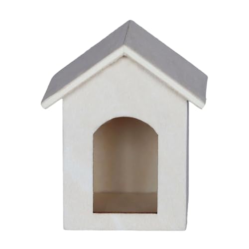 BELOWSYALER Casa per cani in miniatura in scala 1/12 casa per animali domestici in legno realistica casa rifugio per case delle bambole mobili decorazione da giardino