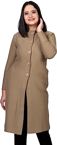 Image of TWENTY ME Winter Wear Casual Acrylic Wool Full Sleeve with Pockets Women's Extra Long Cardigans (4328)