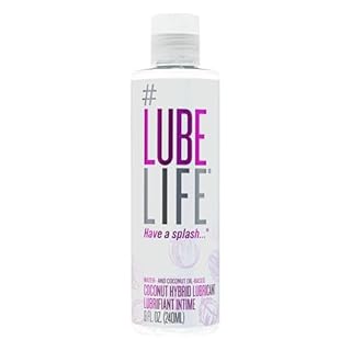 Lube Life Coconut Hybrid Lubricant, Water-Based & Coconut Oil Massage and Lube for Men, Women & Couples, 8 Fl Oz (240mL)