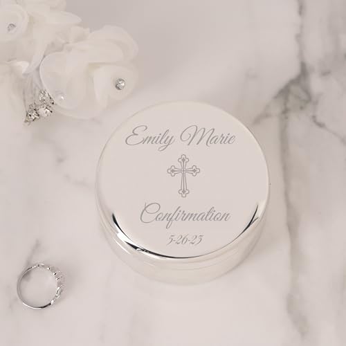 Image of Cherished Moments Personalized Confirmation Round Jewelry Box