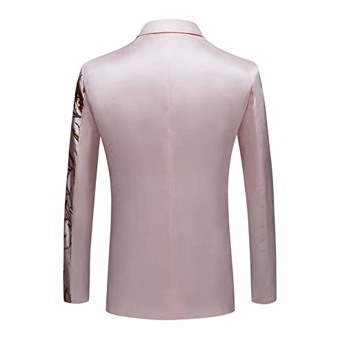 Mens Sequins Slim Fit Blazers Shawl Collar One Button Tuxedo Leisure Dinner Suit Jacket2