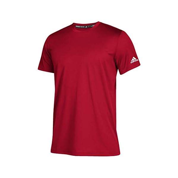 adidas mens CLIMA TECH Training Tee SHORT SLEEVE T SHIRT, Power Red/White, Medium US