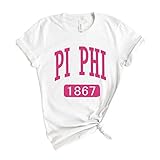 Pi Beta Phi T-Shirt | Pi Phi Large Established Shirt | Pi Beta Phi Sorority Gift Idea White