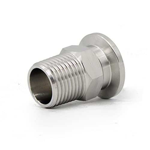 Image of SS304 KF16 NPT Male Adaptor thread 1 /2 inch NW16 KF Male coupling ISO-KF16 X NPT 1 /2 inch