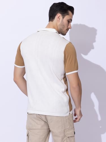 Image of Armisto Men's 100% Cotton Fancy Party Polo T-Shirt /Neutral Colour