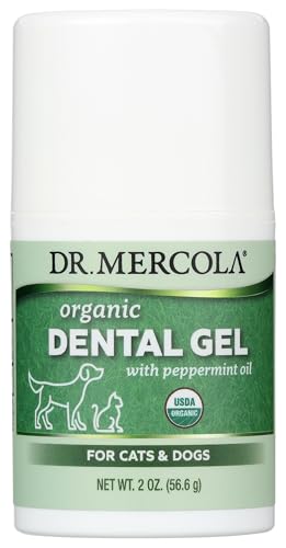 Dr. Mercola Dental Gel for Cats & Dogs with Herbal Extracts, 2 oz. (113.4 g), Plant-based and 100% Natural, non GMO, Gluten Free, Soy Free, USDA Organic