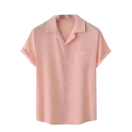 Chemise style hawaïen homme manches courtes avec texture imprimé 3D couleur unie haut de gamme