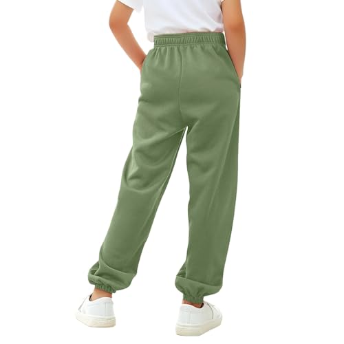 Youth Teen Joggers Sweatpants Girls Fleece Thick Baggy Wide Leg Long Sport Pants with Pockets Cotton Elastic Waist Pants3