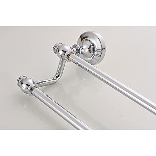 Étagère de bain en laiton double rails pour rangement chic mural - 6
