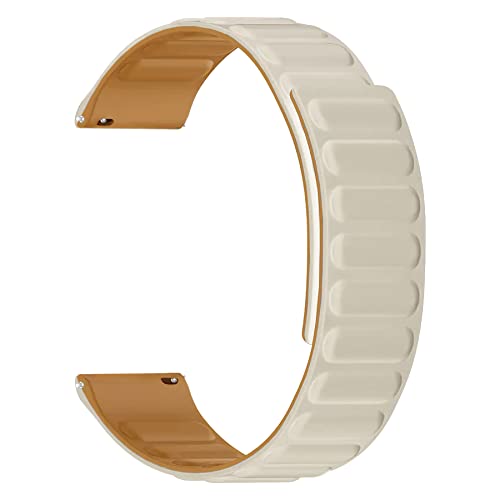 Image of ACM Watch Strap Magnetic Silicone Loop Compatible with Universal 22mm Size Replacement Strap Smartwatch Luxury Band White