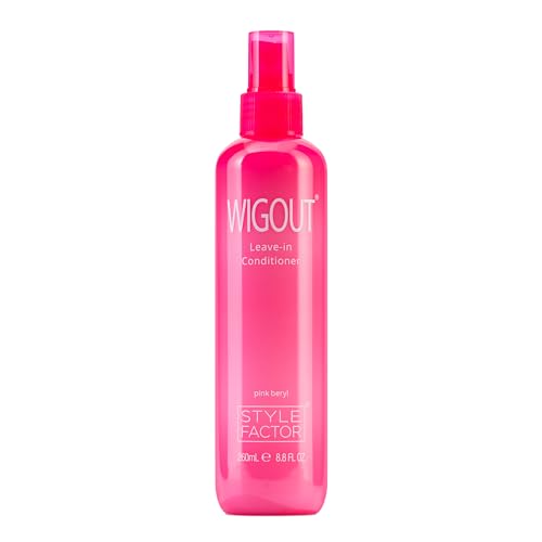 Style Factor WIGOUT Leave-In Conditioner Spray Lightweight Hydrating & Conditioning Mist Controls Frizz Adds Shine & Softness For Dry Damaged Hair No-Rinse Formula for All Hair Types - Pink Beryl