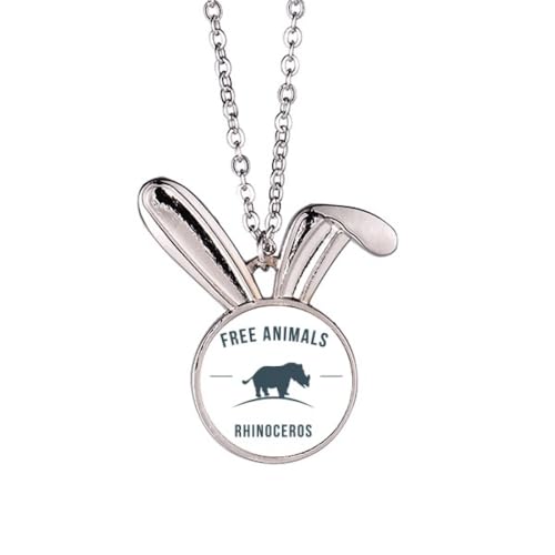 Collier lapin bleu motif rhinocéros le cadeau poétique idéal pour elle