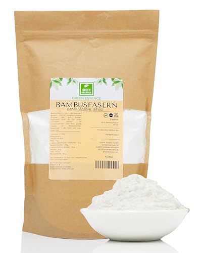 Bambusfaser 500gr Low Carb & KETO von der Grünen Essenz - kohlenhydratarmes Bambusmehl - Bambuspulver - Ballaststoffmehl Low Carb Mehl - Bambusfasermehl - Natürliche Keto Stärke (500 Gramm)