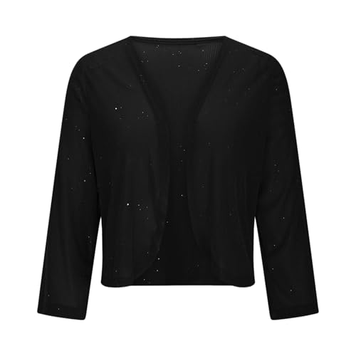Ladies Jacket Outerwear for Women Formal Elegant Sequin Sparkle Thin Mesh Cardigan Fall Winter Coats 20254