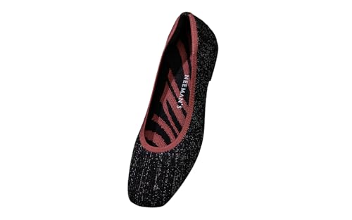 Image of Neeman's Metallic Square Flats for Women | Ballerinas & Slip On Casual Shoes| Comfortable & Flexiable