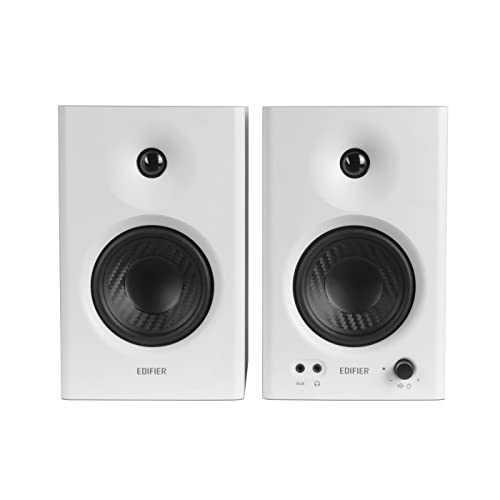 Image of Edifier Mr4 Powered Studio Monitor Speakers, 4 inch Active Near Field Monitor Speaker (White, Pair) - Auxiliary