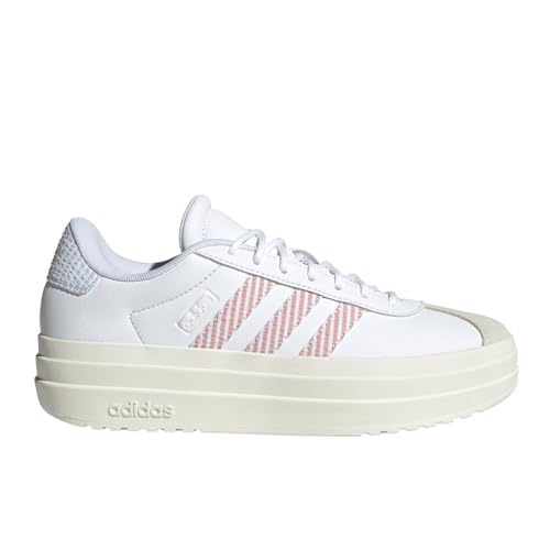 Image of adidas Womens Vl Court Bold Lace Up Sneakers Shoes Casual - Pink