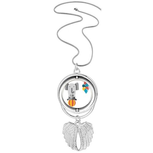 Collier éléphant au ballon et ailes d'ange pour égayer vos tenues de tous les jours