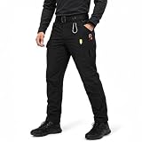 IGOLUMON Ripstop Tactical Work Pants for Men, Stretch Cargo Hiking Pants with 6 Utility Pockets, Reinforced Knees Black
