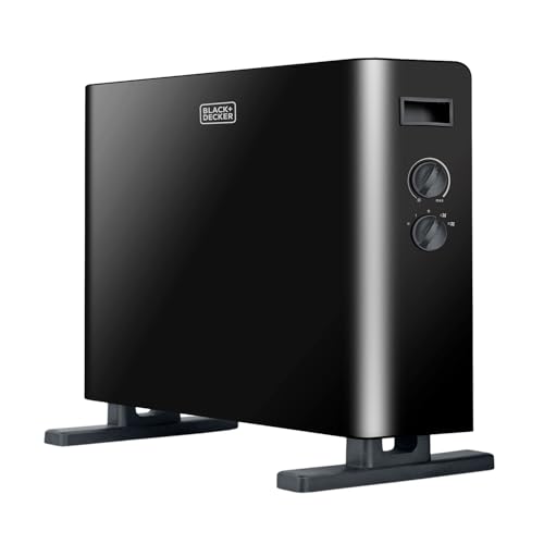 BLACK + DECKER BXCSH2000E - Termoconvettore da 2000W. Design elegante con finiture nere. Termostato...