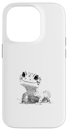 抽象的なヒョウ ヤモリ エキゾチックなペットアート スマホケース iPhone 14 Pro 用