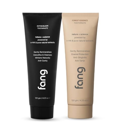 Image of Toothpaste Combo Pack |Fluoride Free Hydroxyapatite, Teeth Whitening, Heals Sensitive Teeth, Fights Cavities, Gum Diseases, Bad Breath, SLS & Chemical Free (Pack of 2, Forest Essence & Activated Charcoal Toothpaste)