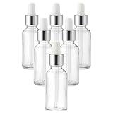 gouveo 6er Set Pipettenflaschen 50 ml aus Klarglas - Leere Apothekerflasche aus Glas - Tropfflasche...