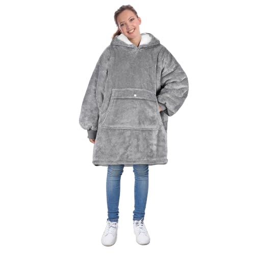 Image of Catalonia Oversized Hoodie Blanket Sweatshirt, Comfortable Sherpa Giant Pullover with Large Front Pocket for Adults Men Women Teenagers Wife Girlfriend