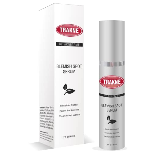 Trakne Acne Spot Treatment Serum- Pimple Remover for Cystic and Hormonal Face & Body Zits- For Men, Women, Teens and Adults with Panthenol, Niacinimide, and Organic Aloe…