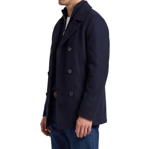 Image of Nautica Men's Wool Blend Peacoat - Double-Breasted Winter Coat, Regular, Big & Tall Sizes