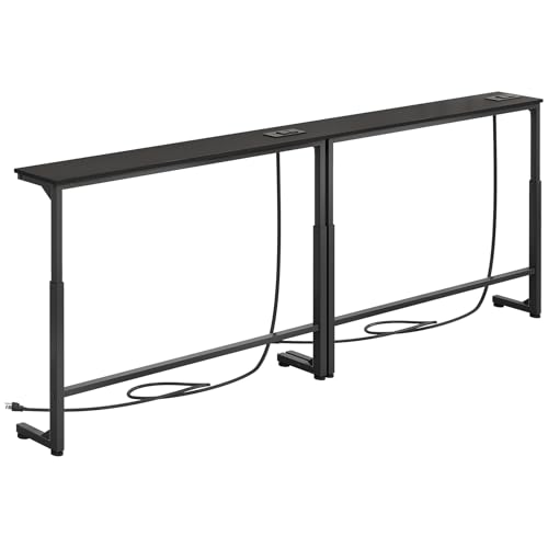Kitstorack Narrow Sofa Table with Charging Station, 78.8" Behind Couch Table, Adjustable 24.4"-32.7" Height, Modular 2-piece Design for sectionals, entryways, Apartments, and Narrow Living Spaces by Kitstorack - Used condition - US$81.87