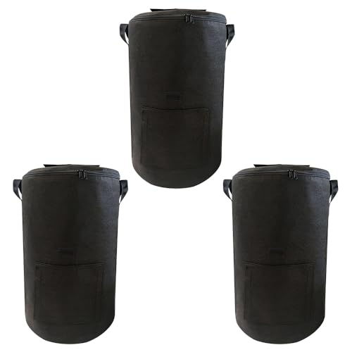 Jingshihaisu コンポスト コンポストバッグ 不織布 堆肥化容器 肥料バッグ 砂土 雑草 落ち葉 生ゴミ 肥料 たい肥 屋外 堆肥 脱臭 園芸用 大容量 環境に良い 再利用可能 家庭用 (125L: 直径45cm×高さ80cm,A-3個入り) [