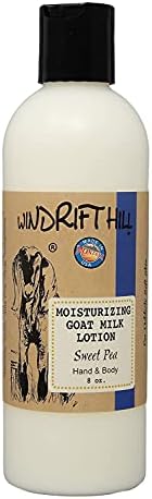 Windrift Hill (Sweet Pea) Moisturizing Goat Milk Hand & Body Lotion With Essential Oils 8 Ounce Bottle