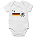 Produktbild Shirtracer Fussball EM 2021 Fanartikel Baby - 12. Mann Deutschland Mannschaft EM - 6/12 Monate - Weiß - Baby Body wm - BZ10 - Baby Body Kurzarm für Jungen und Mädchen
