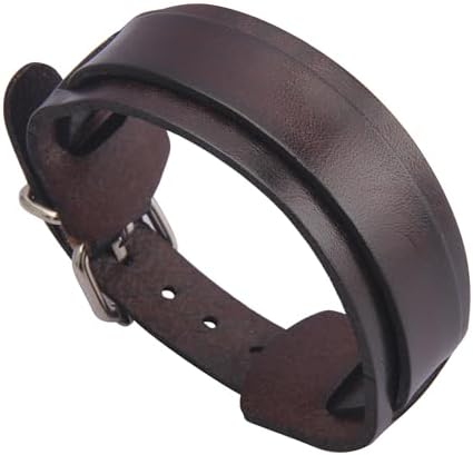 Jenia GelConnie Punk Leather Bracelet Adjustable Straps Wrap Bracelets Gothic Leather Bracelets for Men Women